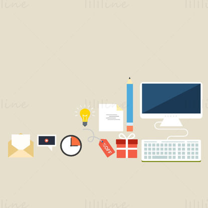 Office theme elements vector icon ppt format