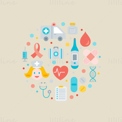 Hospital element vector icon PPT