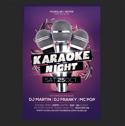 Music party microphone posters
