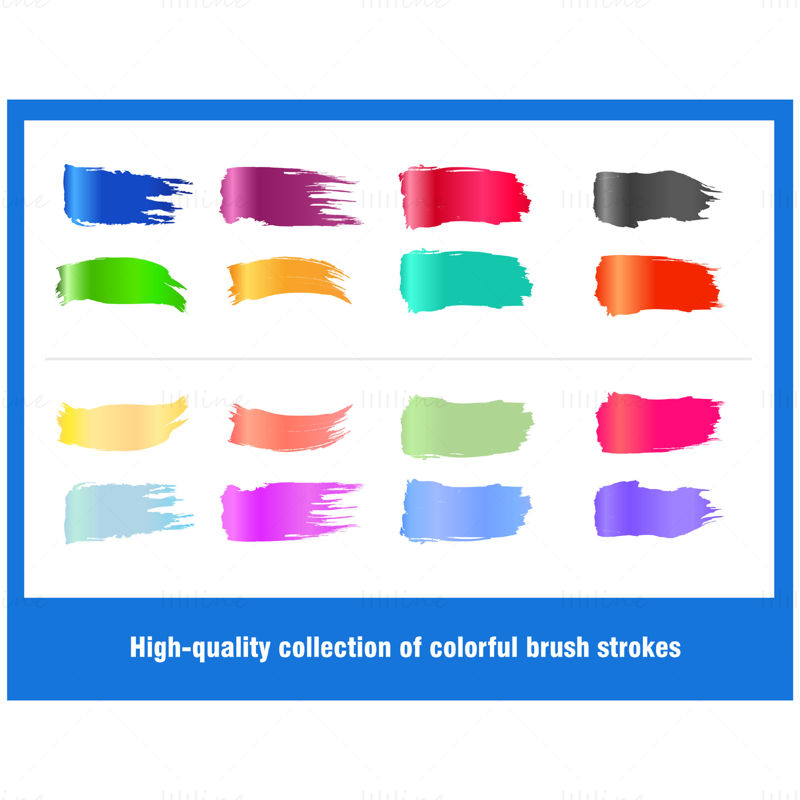 eps colors colorful watercolor oil painting brush strokes vector