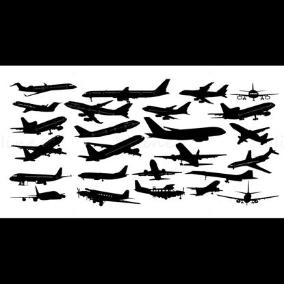 Civil aviation large aircraft element vector icon PPT format