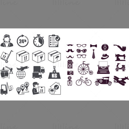 Express logistics and daily life vector icon ppt format