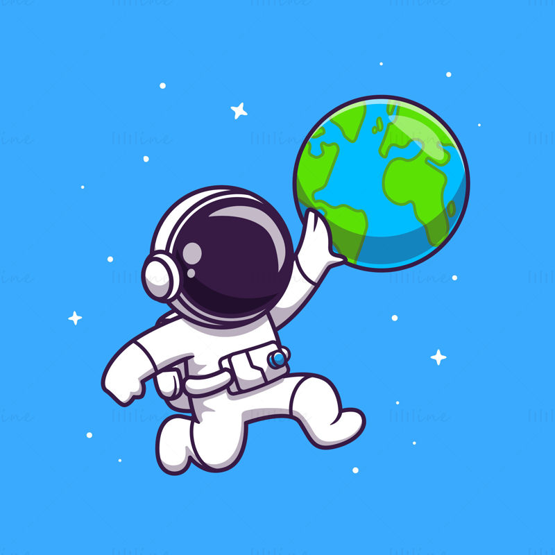 Lovely astronauts vector illustration