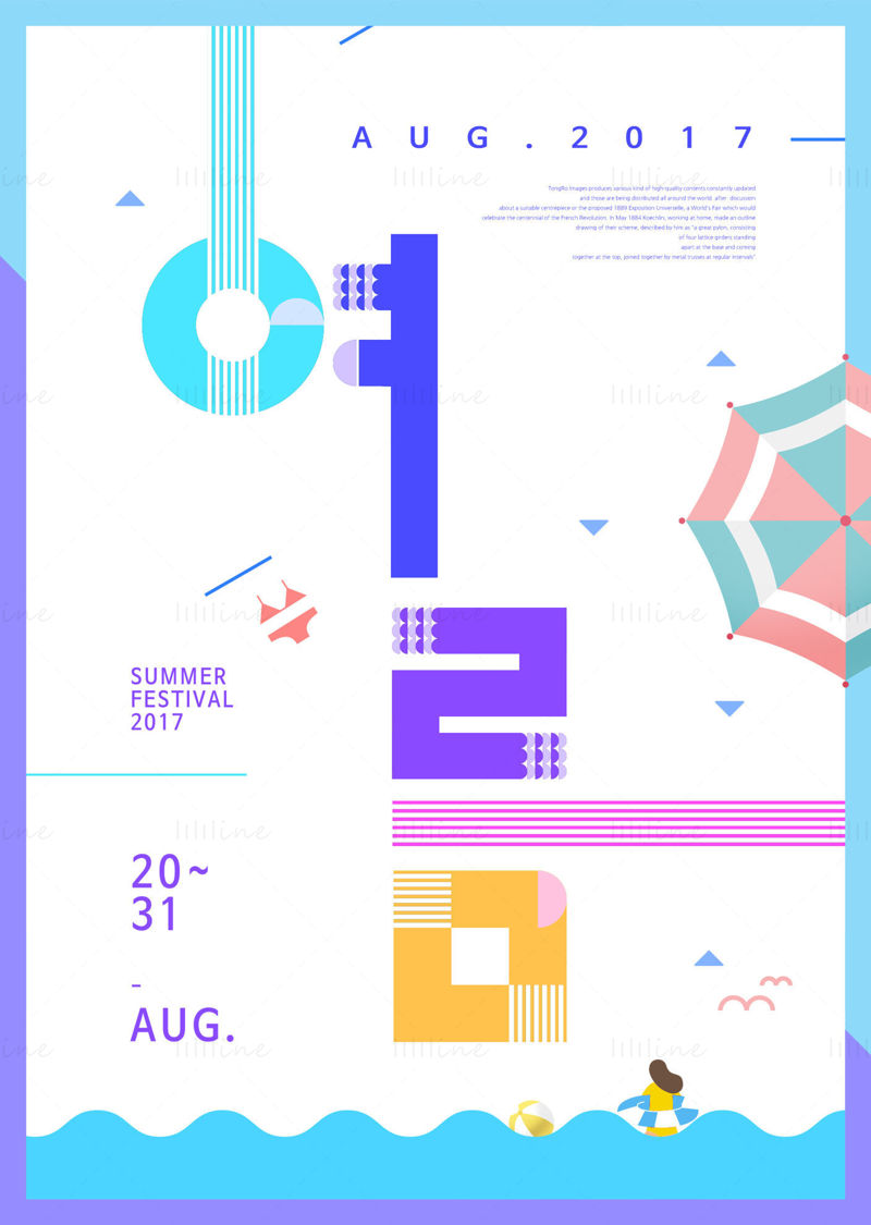 Korean style summer festival posters template