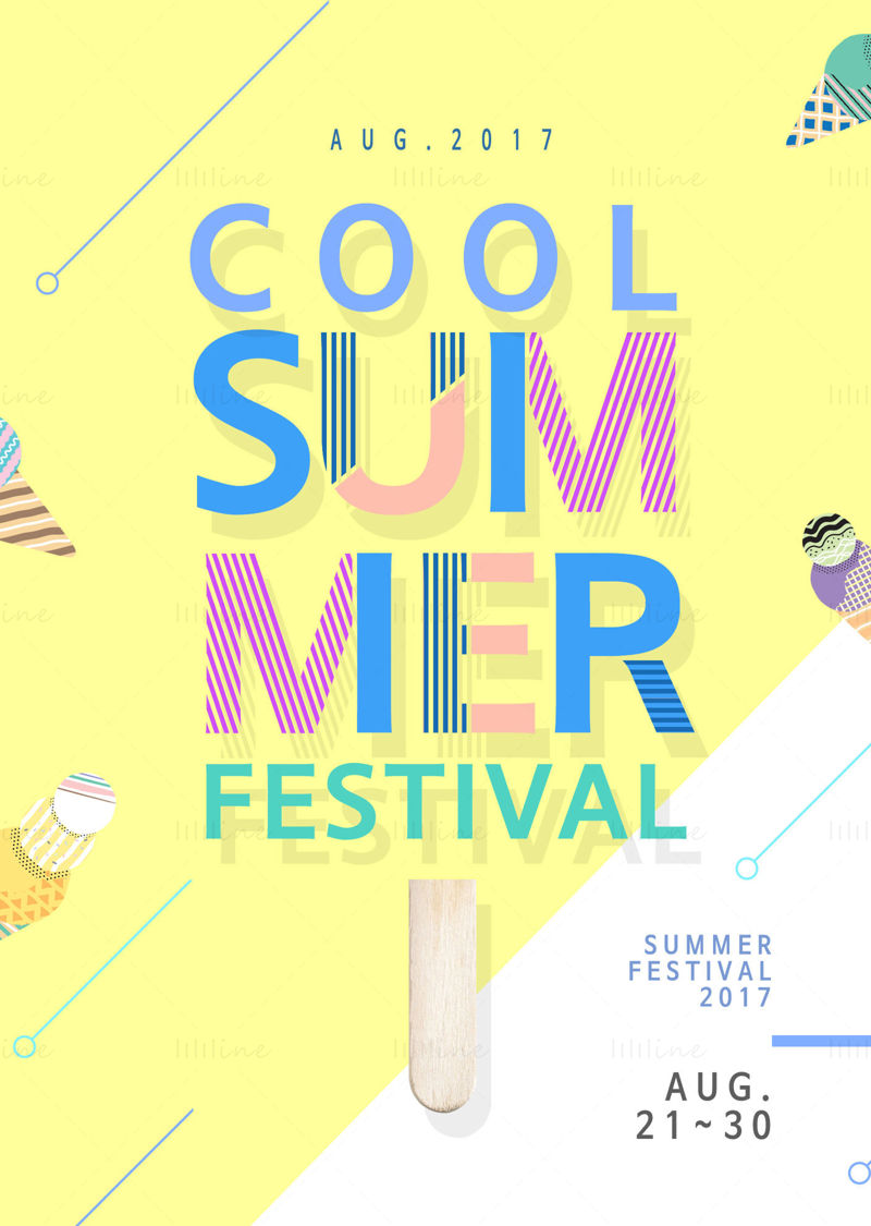 Yellow summer poster template