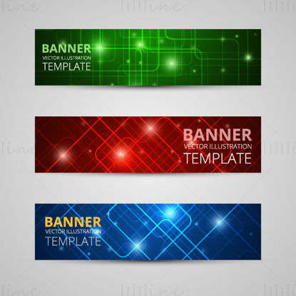 Line light banner background vector