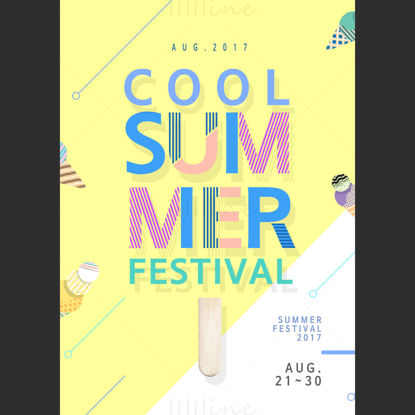 Yellow summer poster template