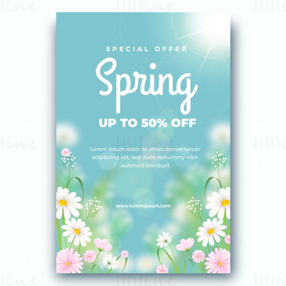Spring flowers pink sale posters