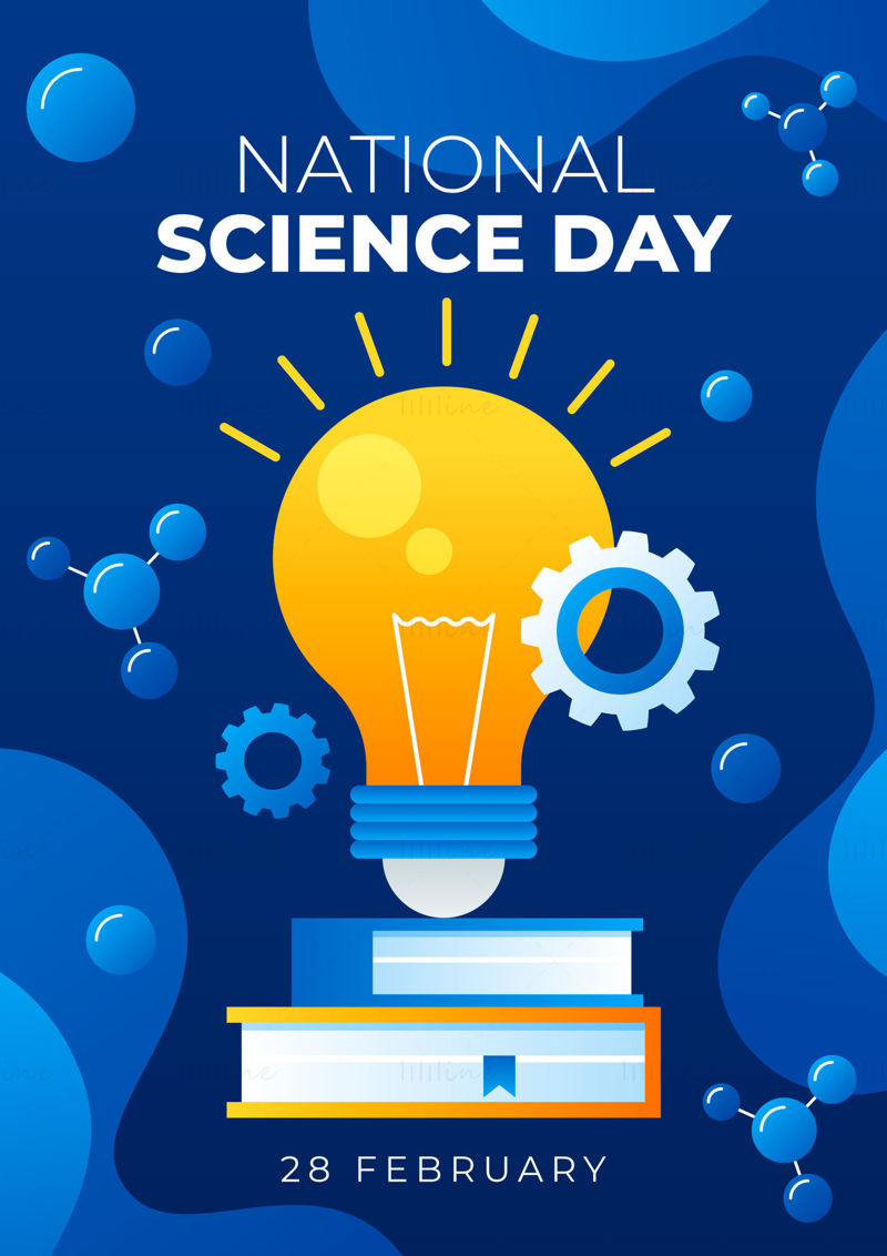 National science day poster template vector