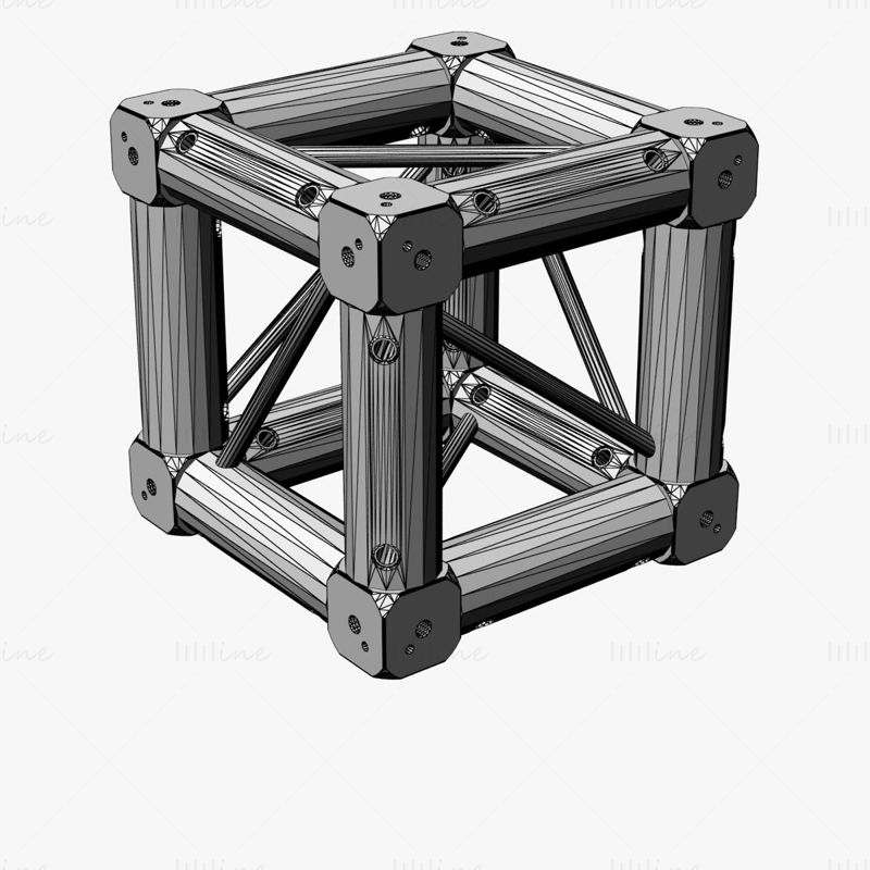 Mini Kare Kafes 3D Model Koleksiyonu - 7 ADET Modüler