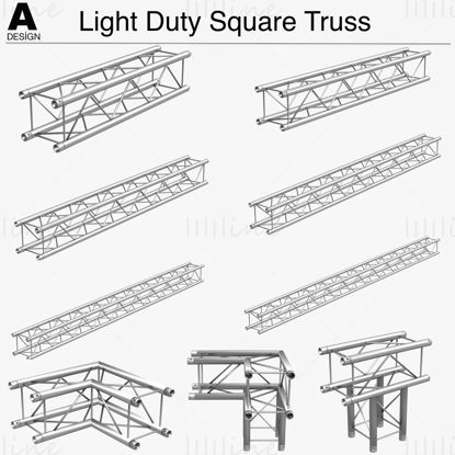 Light Duty Square Truss 3D-modelcollectie - 9 stuks modulair