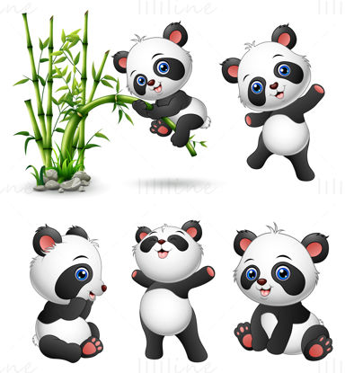 Cute cartoon panda vector