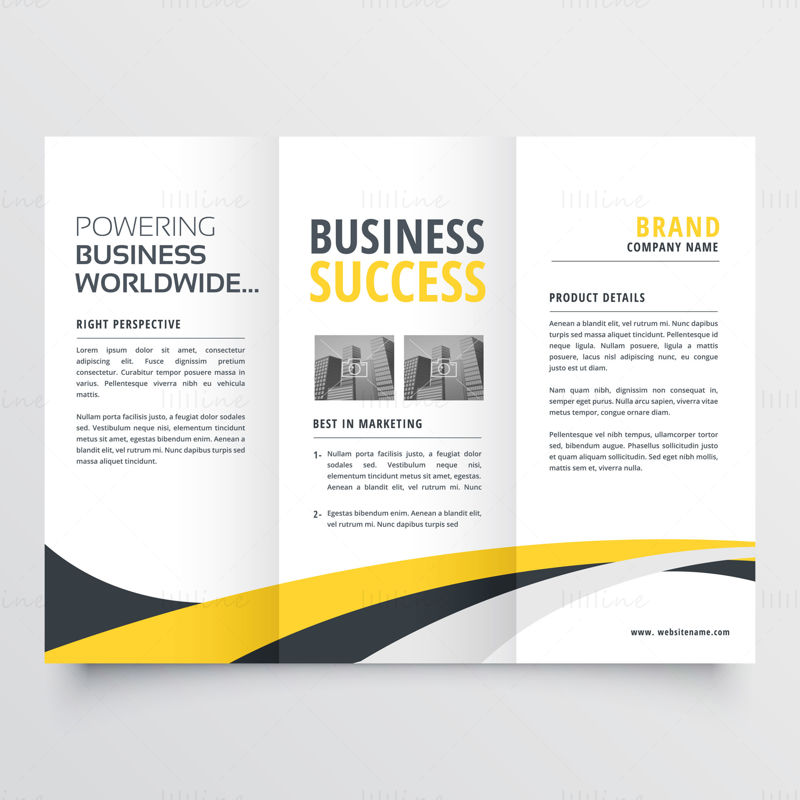 Fashion business trifold template vector