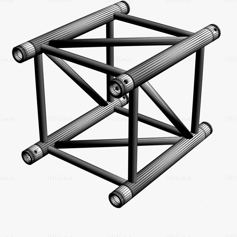 Grote vierkante truss 3D-modelcollectie - 10 stuks modulair