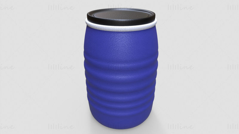 Plastic barrel - Game Ready 3D Model