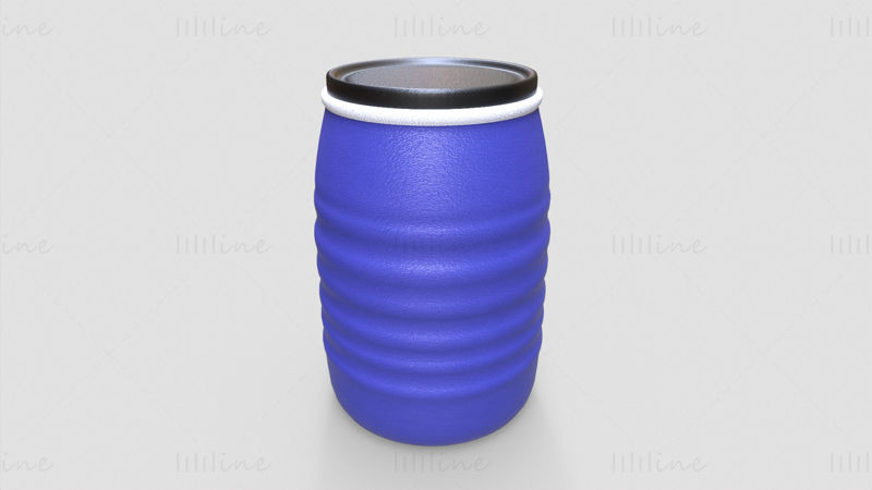 Plastic barrel - Game Ready 3D Model
