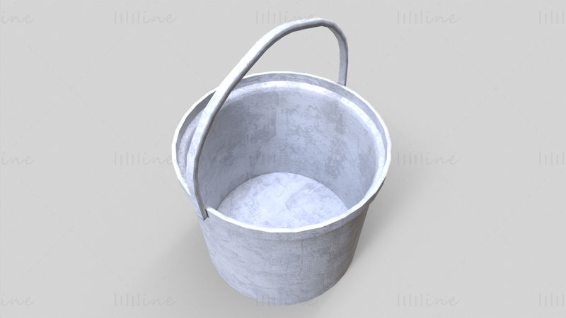 Old Paint Bucket 3D Model- Game Ready