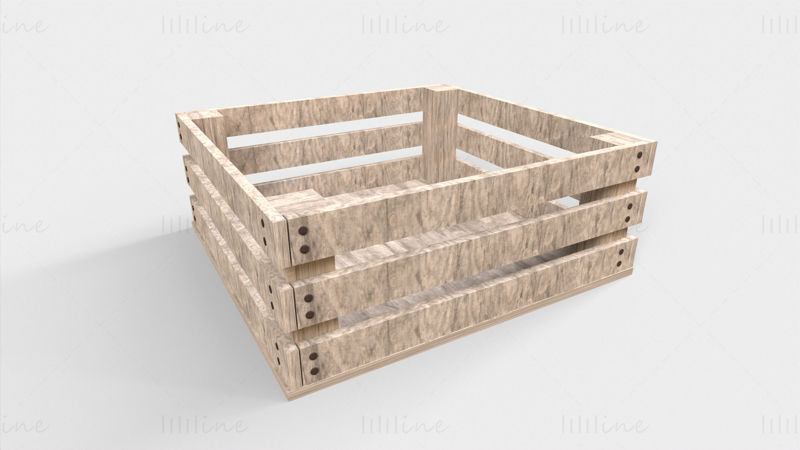 Wooden pallet crate Low-polygon 3D model