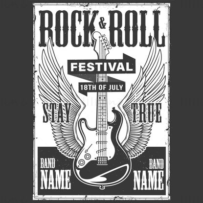 Rock & roll festival poster template