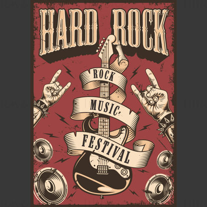 Шаблон за плакат на фестивала за хард рок музика