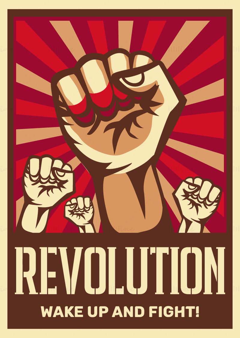 Plantilla de póster Revolution Wake Up Fight