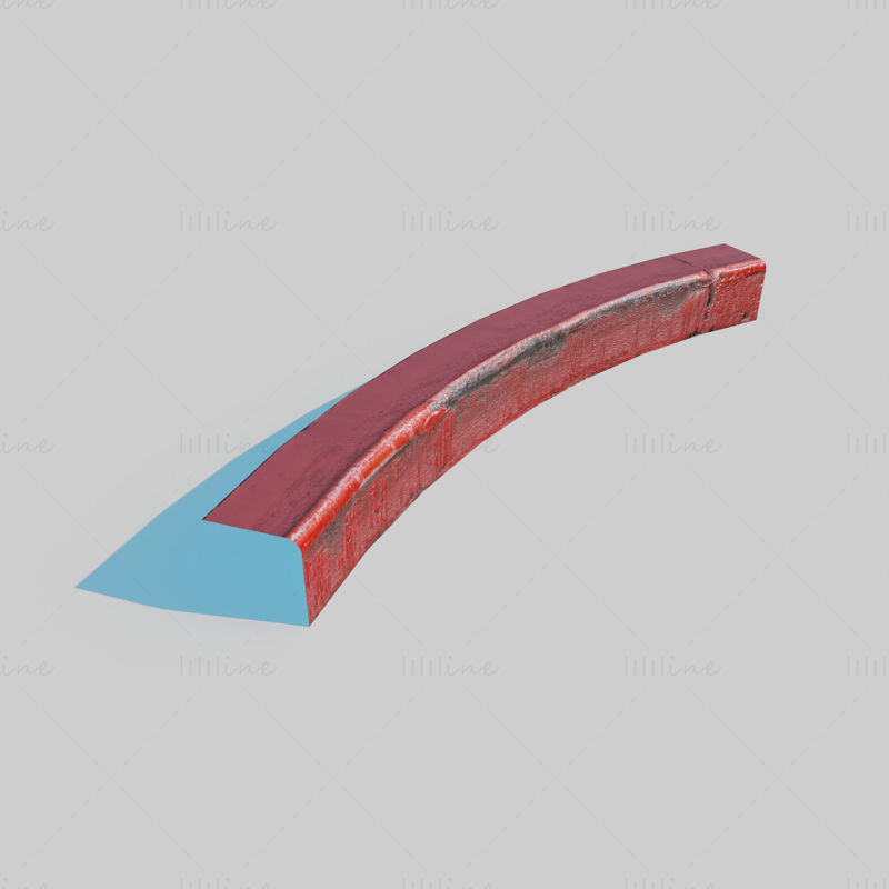 Red Curb 3D Model Pack