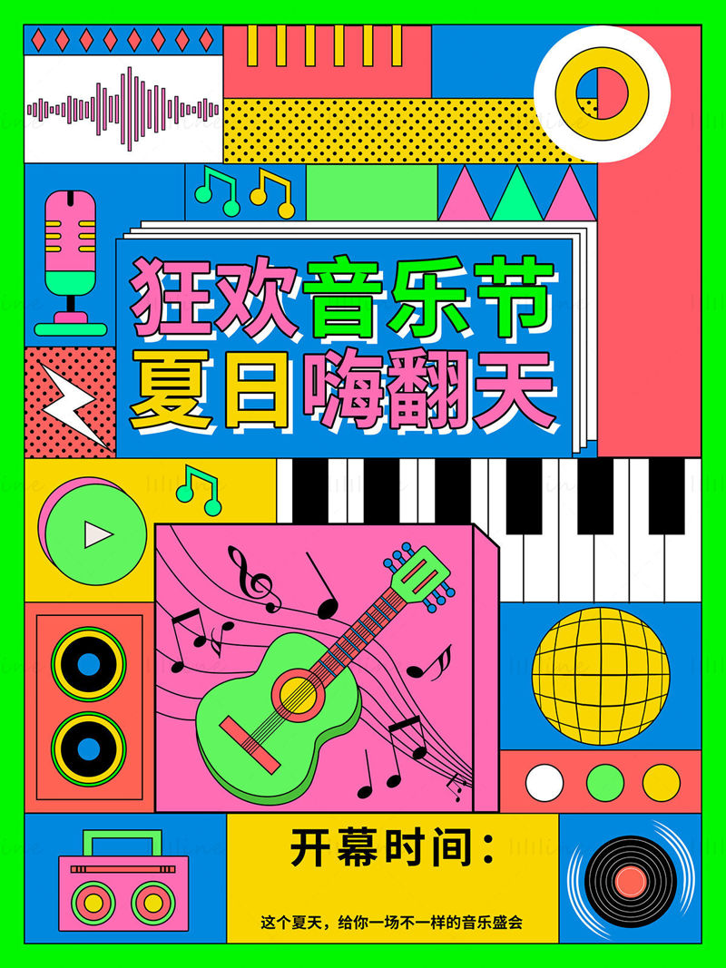 Music festival poster design template
