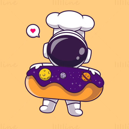 Cartoon astronaut cook vector