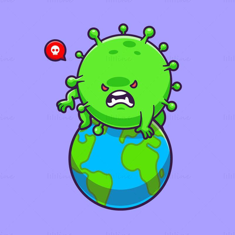 Вектор иллюстрации вируса на земле