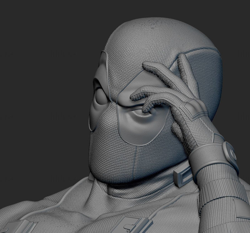 Deadpool Estatua Modelo 3D Listo para Imprimir Formato STL