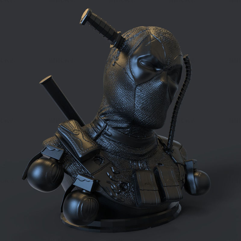 Modelo de impresión en 3D del busto de Deadpool