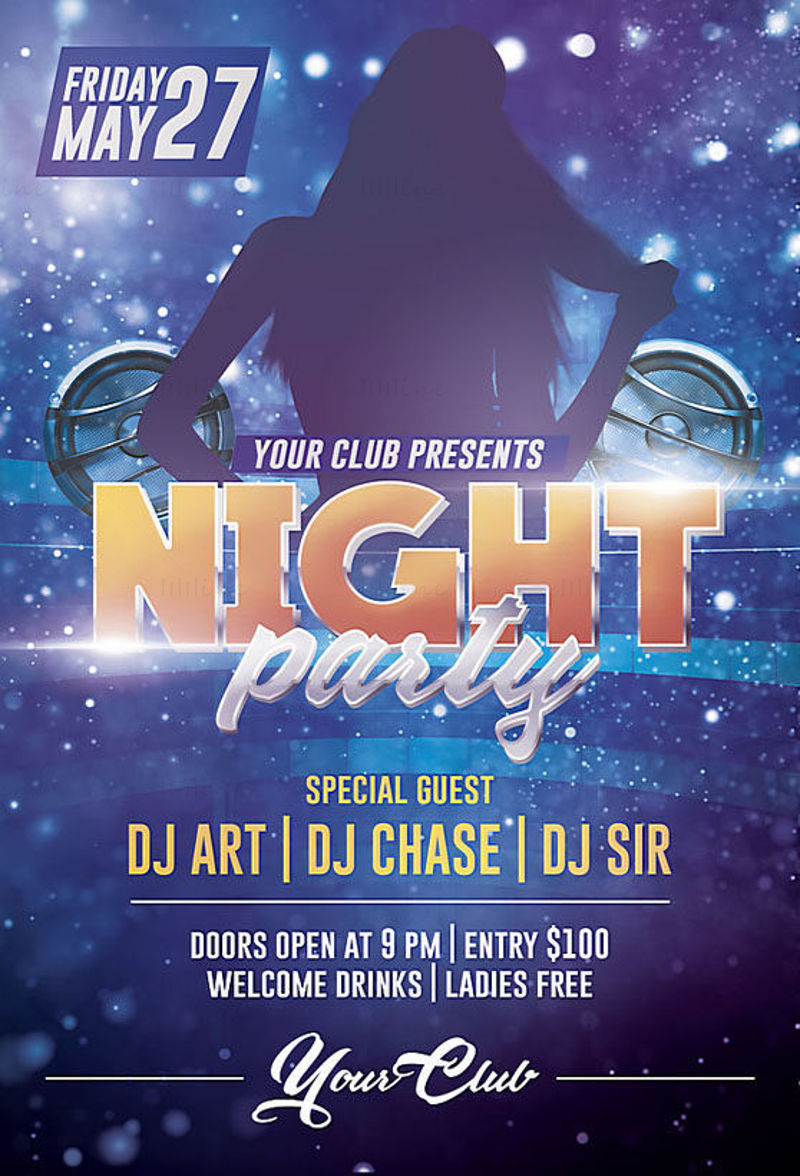 Night club party posters