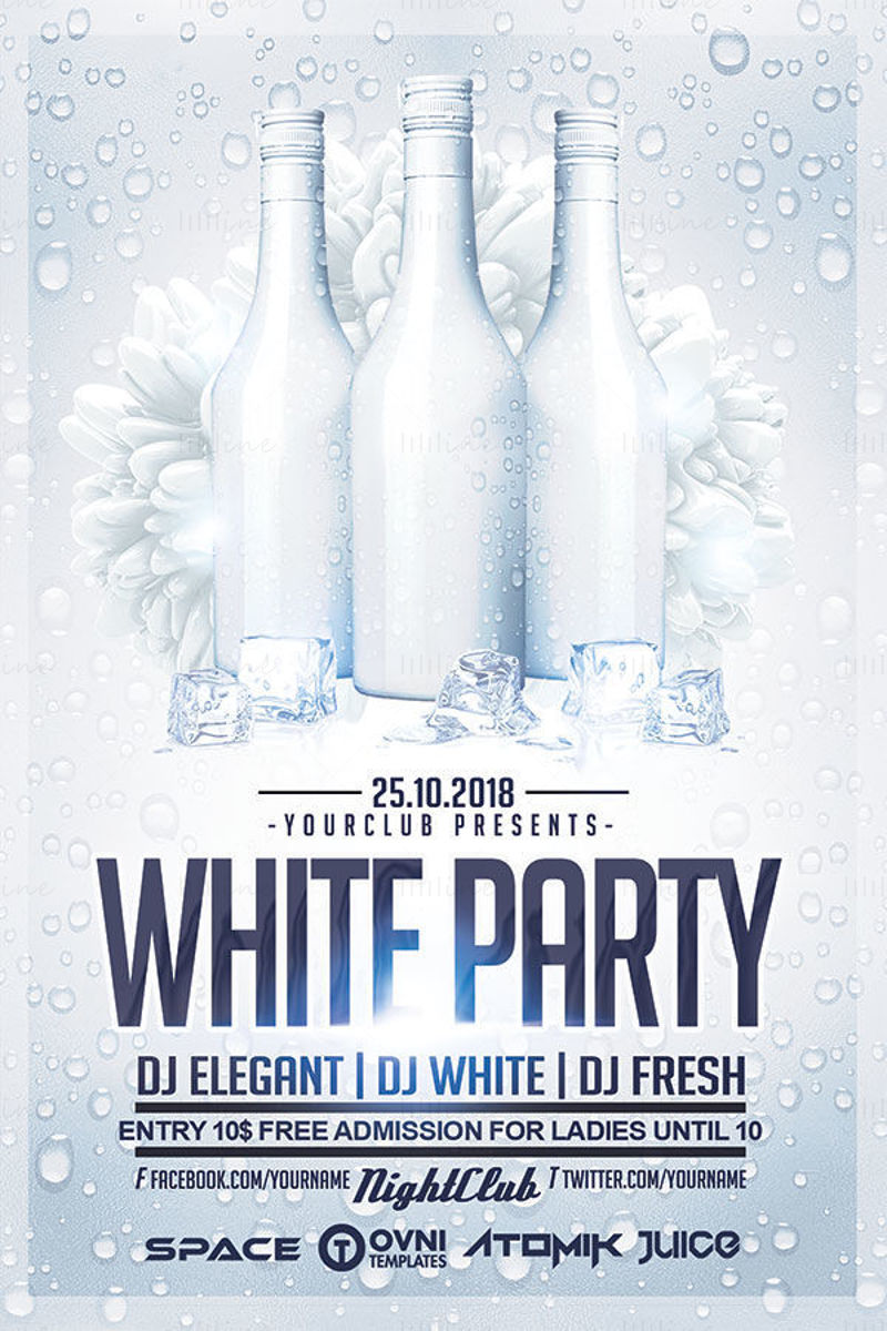 Pure white party creative posters template