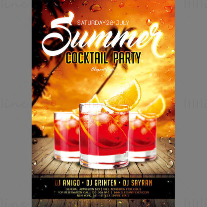 Summer cocktail party poster templates