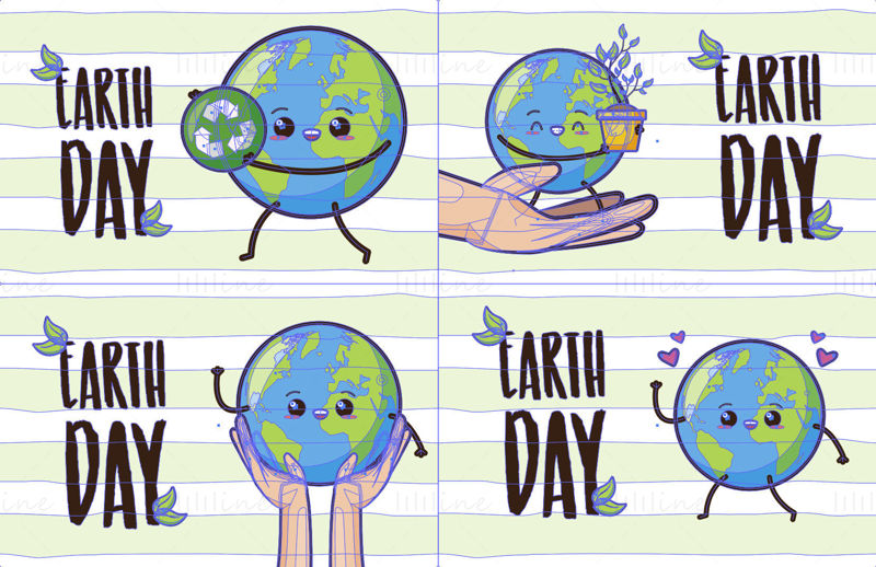 The green earth day illustration