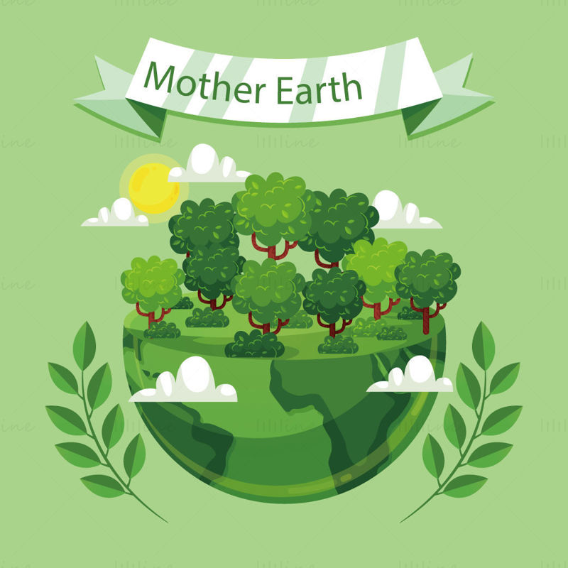 Green earth illustration vector
