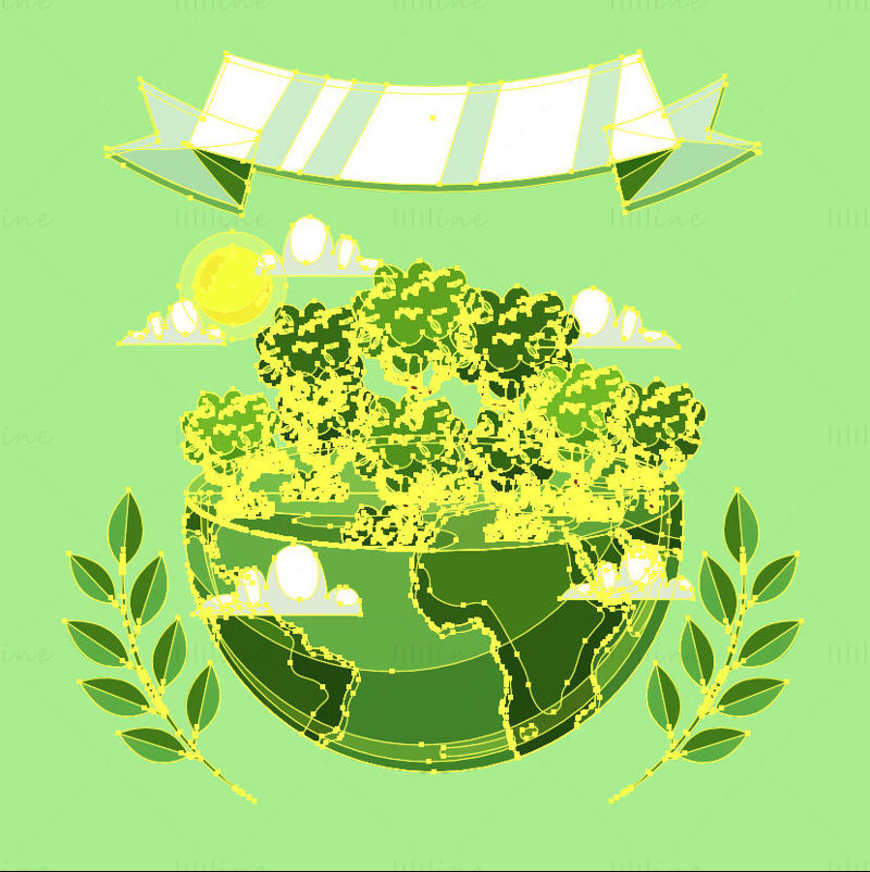 Green earth illustration vector