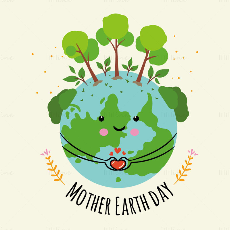 Mother earth day illustration
