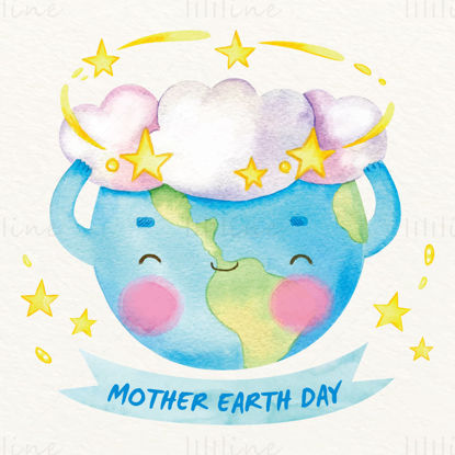 Cartoon ecology earth illustration vector