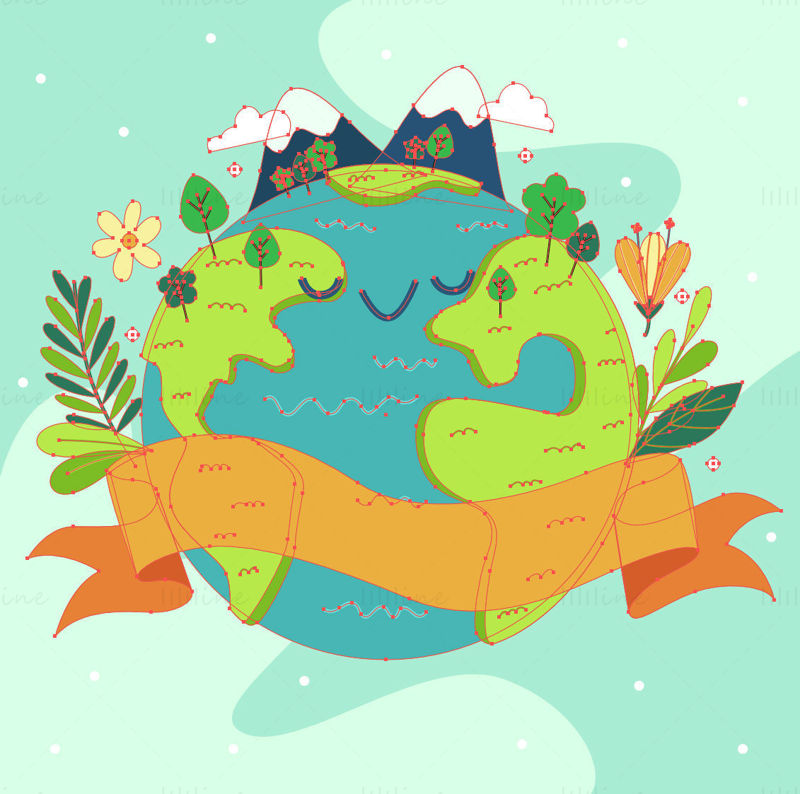 Cute earth world enviroment day vector