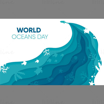 World oceans day illustration vector