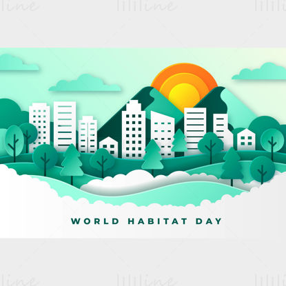 World habitat day illustration vector