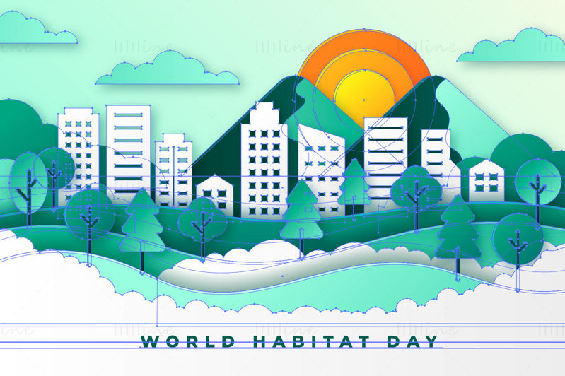 World habitat day illustration vector