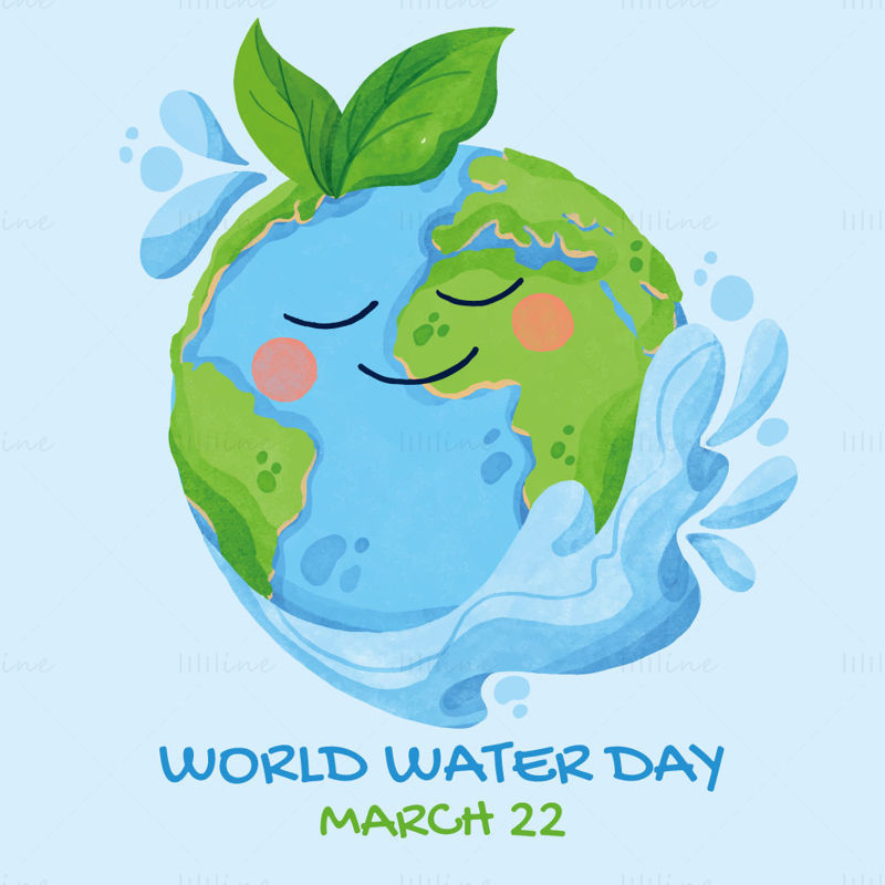 Vector illustration of World Water Day:: tasmeemME.com