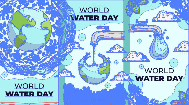 Ecology world water day poster vector