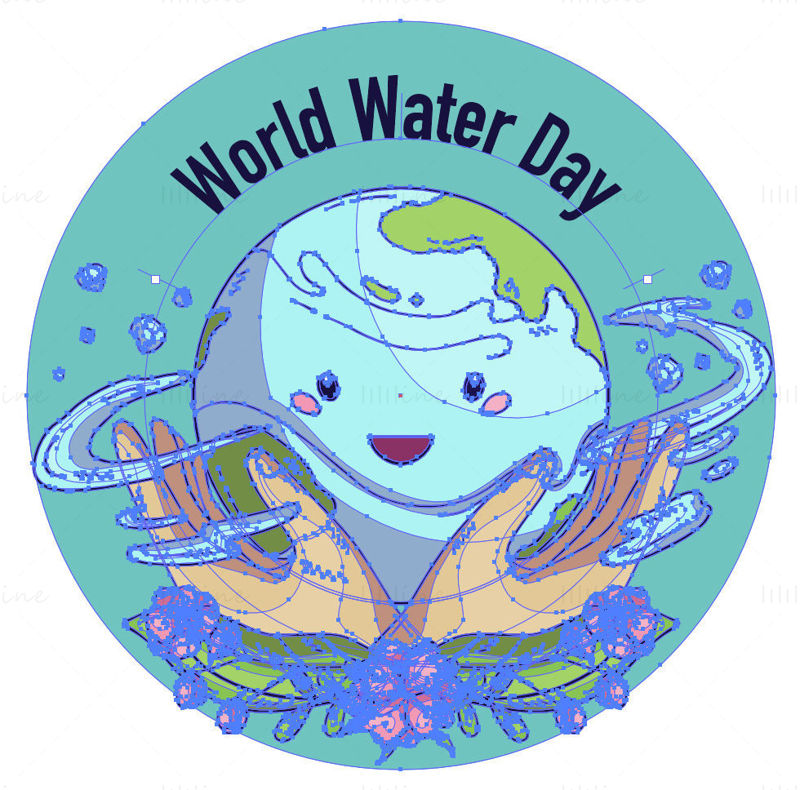 World water day design element vector