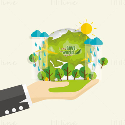 Save the planet vector element