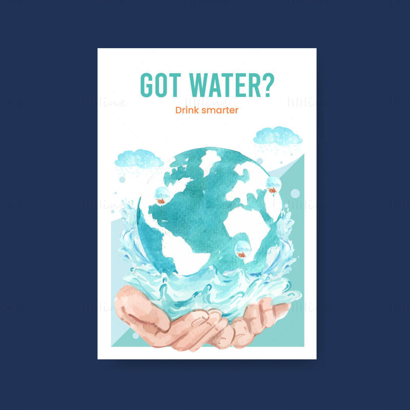 Water earth poster vector