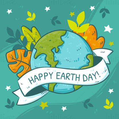 Cartoon earth day vector