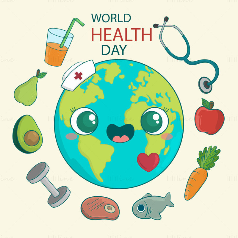 World health day vector element